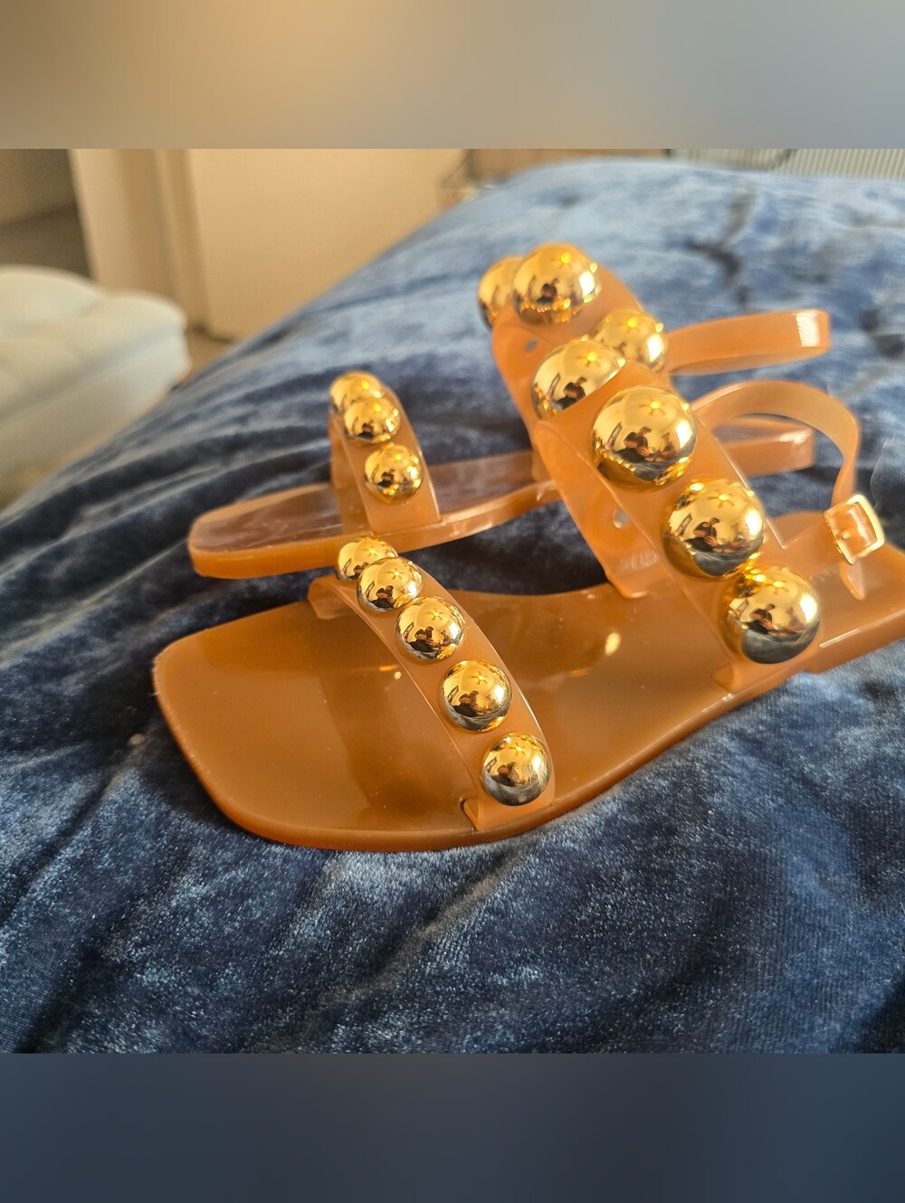 Jeffrey Campbell Tan Jelly Sandals